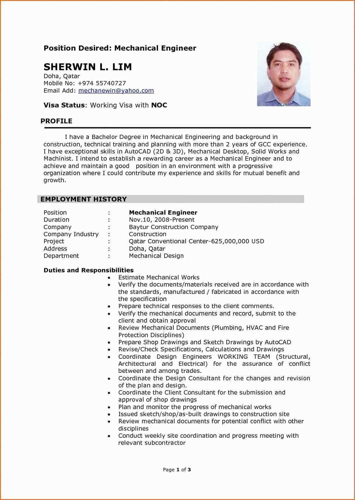 resume format qatar engineering resume mechanical engineer resume resume examples experienced mechanical engineer resume on resume format qatar engineering resume mechanical engineer resume resume examples