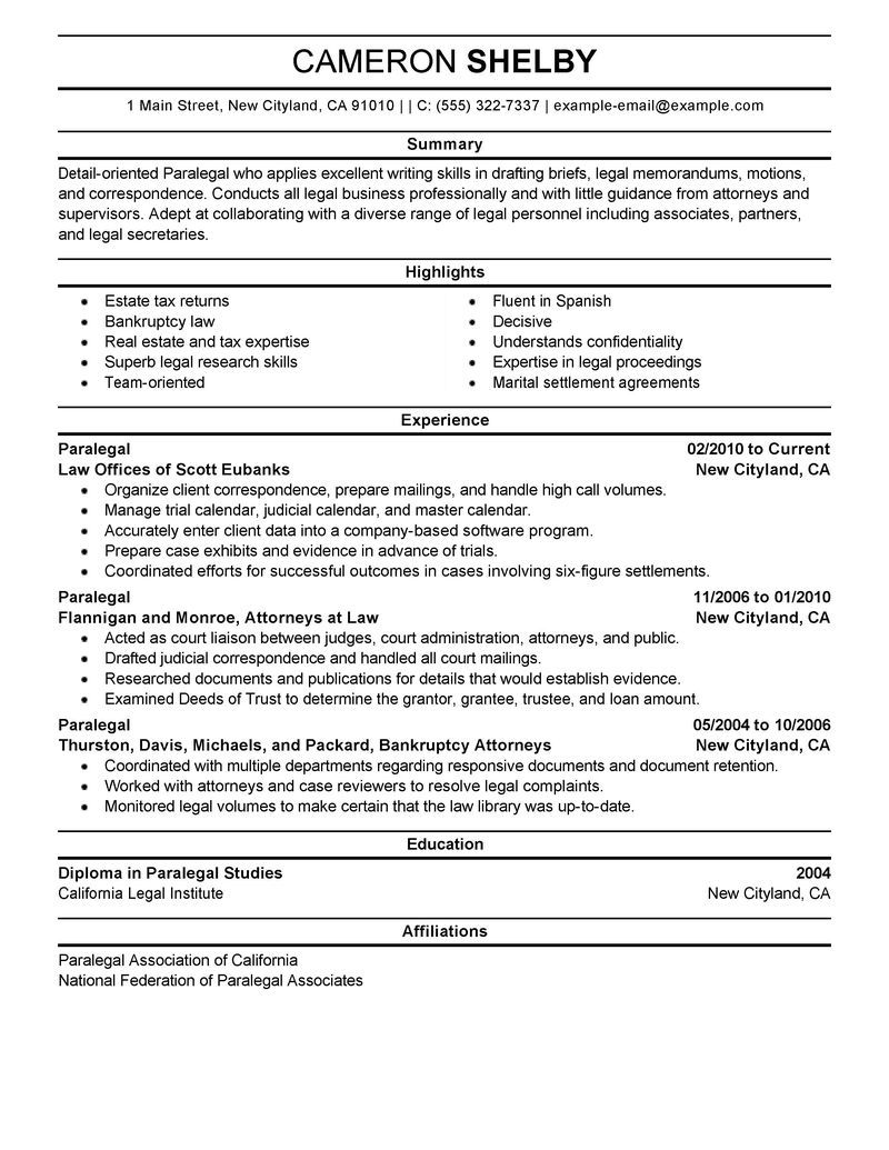 corporate paralegal resume sample on best paralegal resume example livecareer resume examples accountant resume sample resume