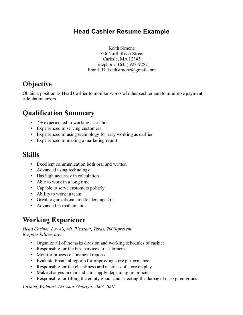 cashier job skills for resume on head cashier resume examples resume examples job resume examples one page resume template