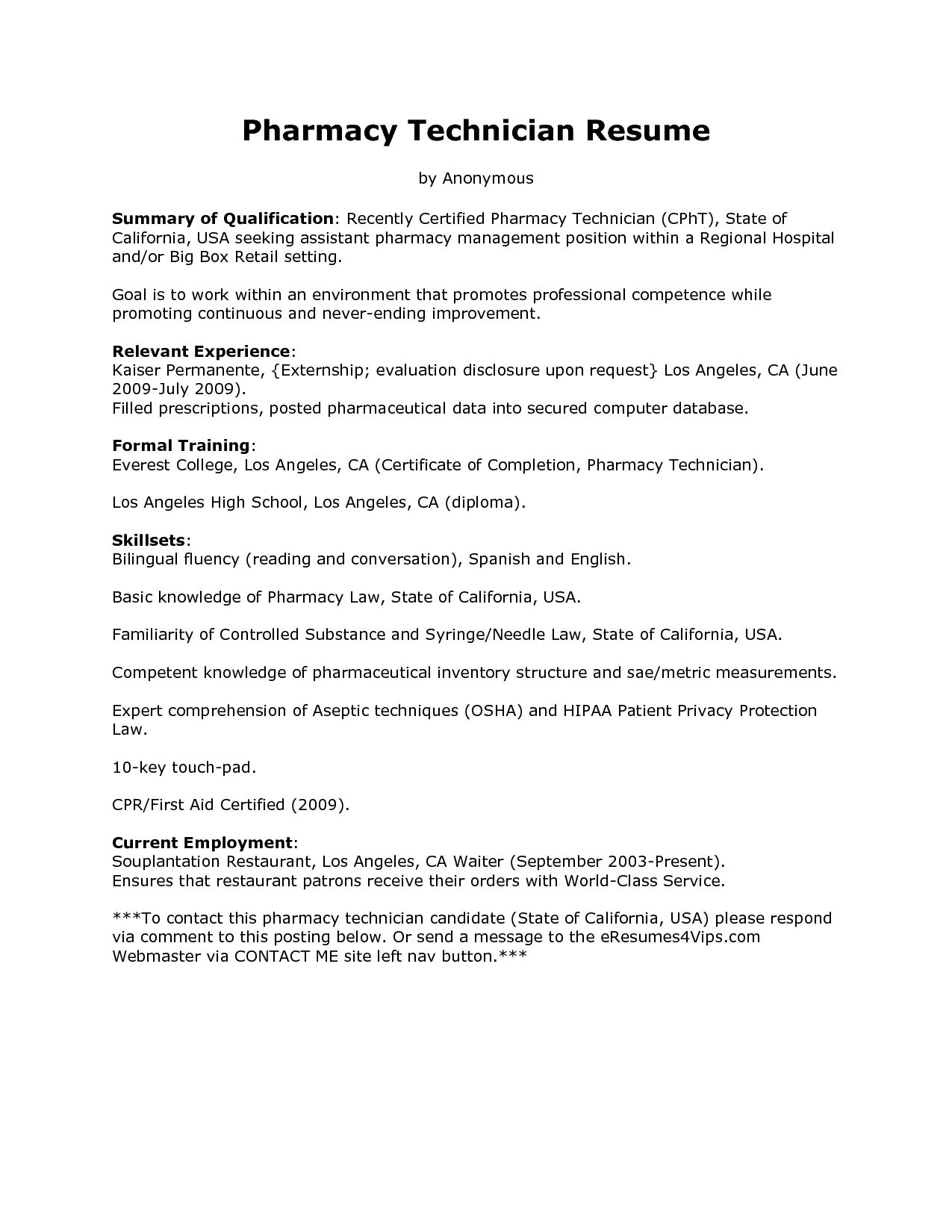 pharmacy tech resume on 27 pharmacy technician cover letter pharmacy technician pharmacy tech patient care technician