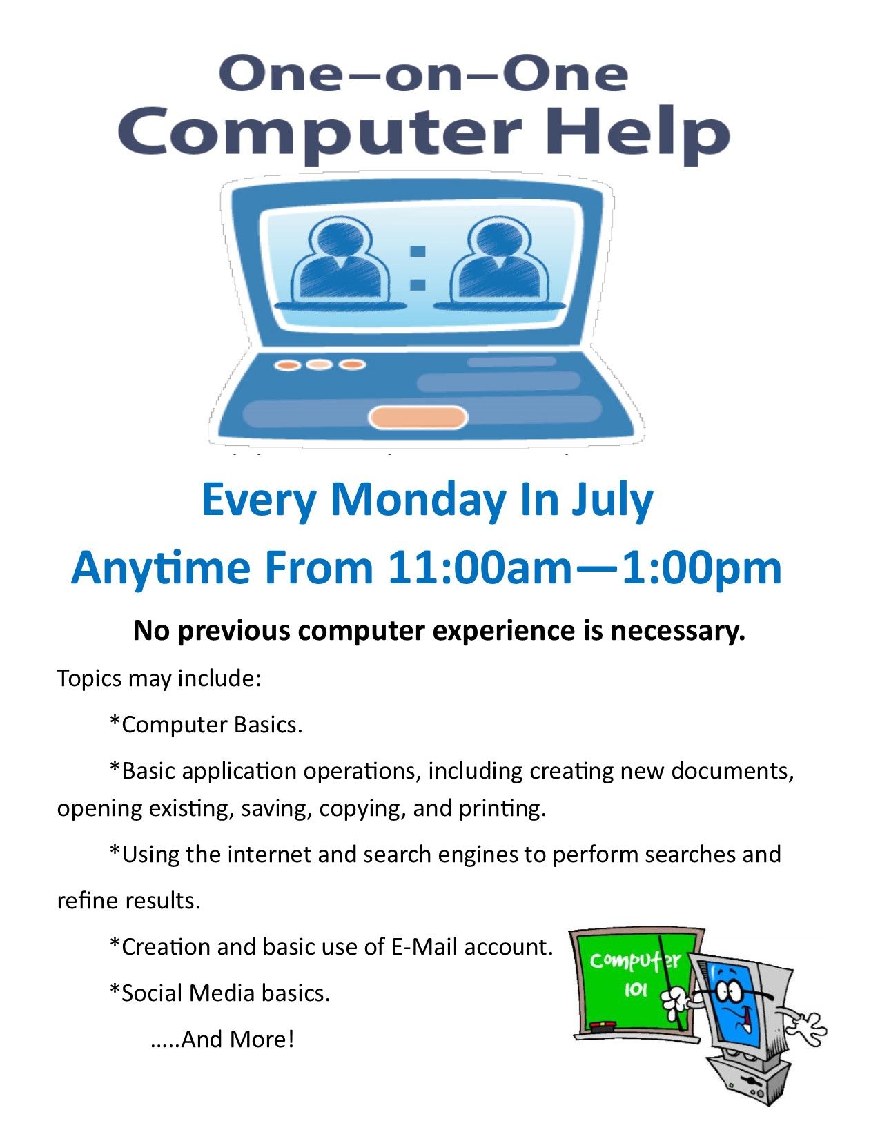 computer basic skills on basic computer help provided at the lepper library every monday in july call to arrange an appointment 330 42 computer help computer basics computer skills