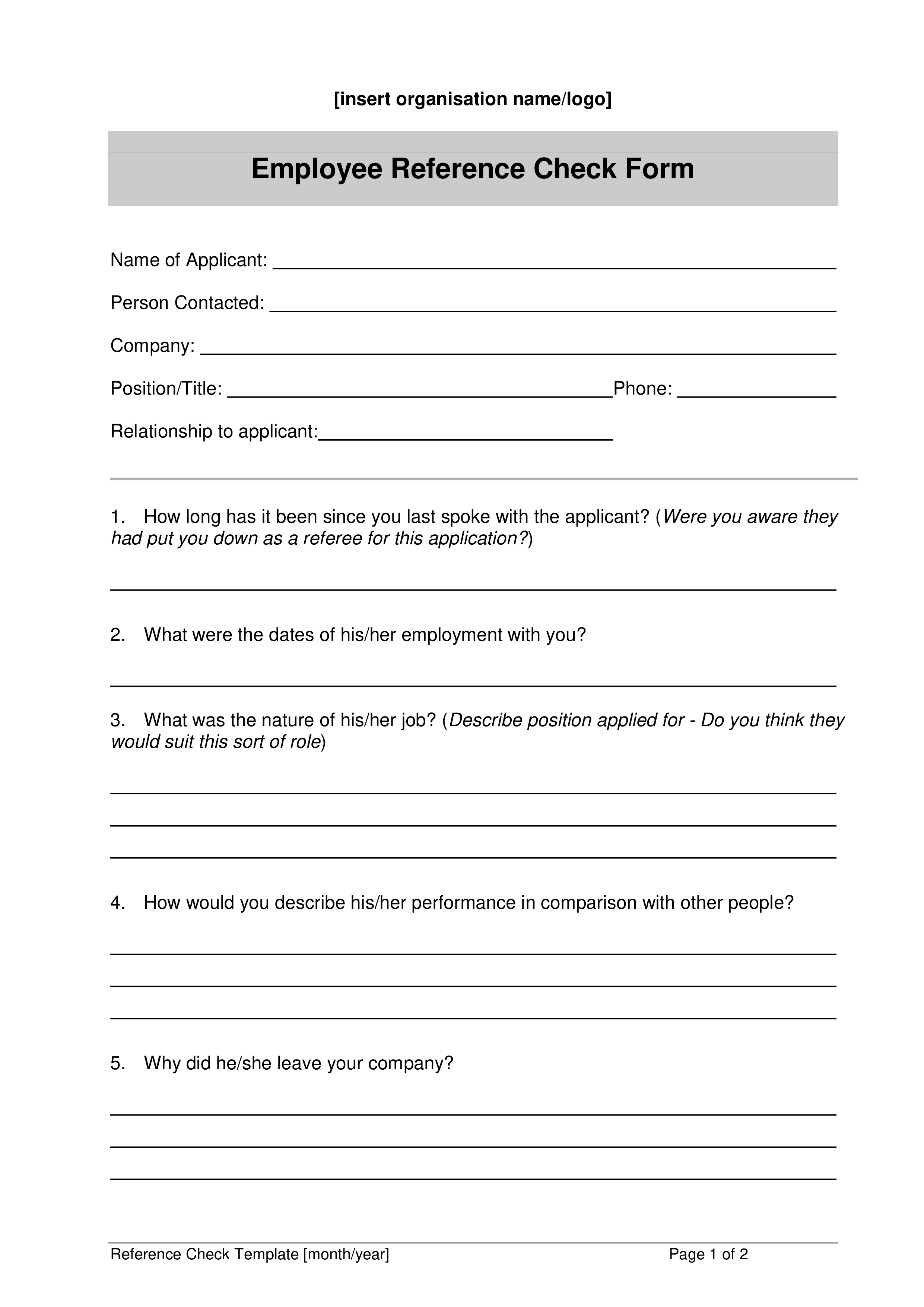 free printable reference template on employee reference check form how to create an employee reference check form download this employee refer employment reference reference resignation letters