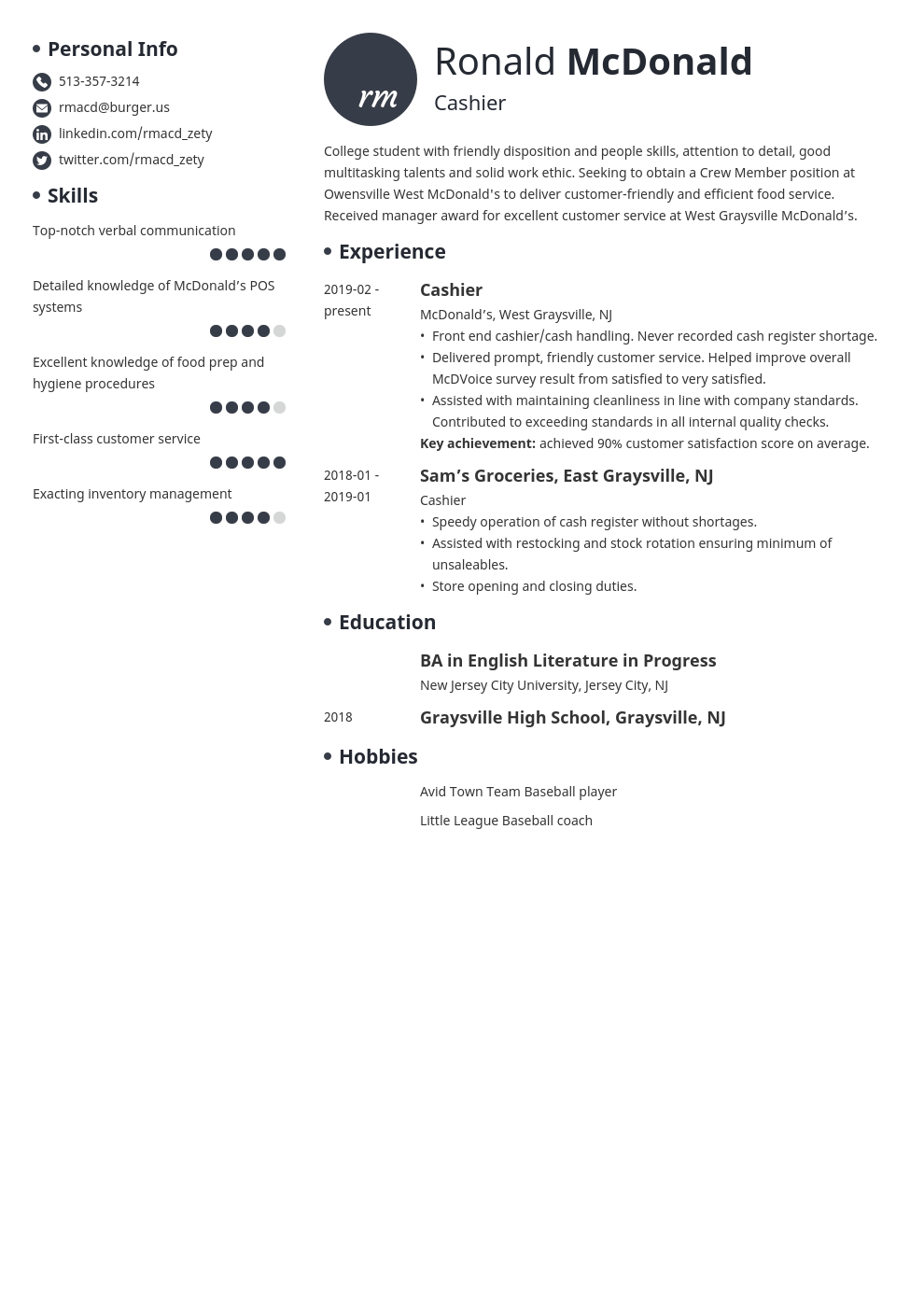 mcdonalds resume example template initials resume examples job resume examples guided writing professional nanny resume on mcdonalds resume example template initials resume examples job resume examples guided writing