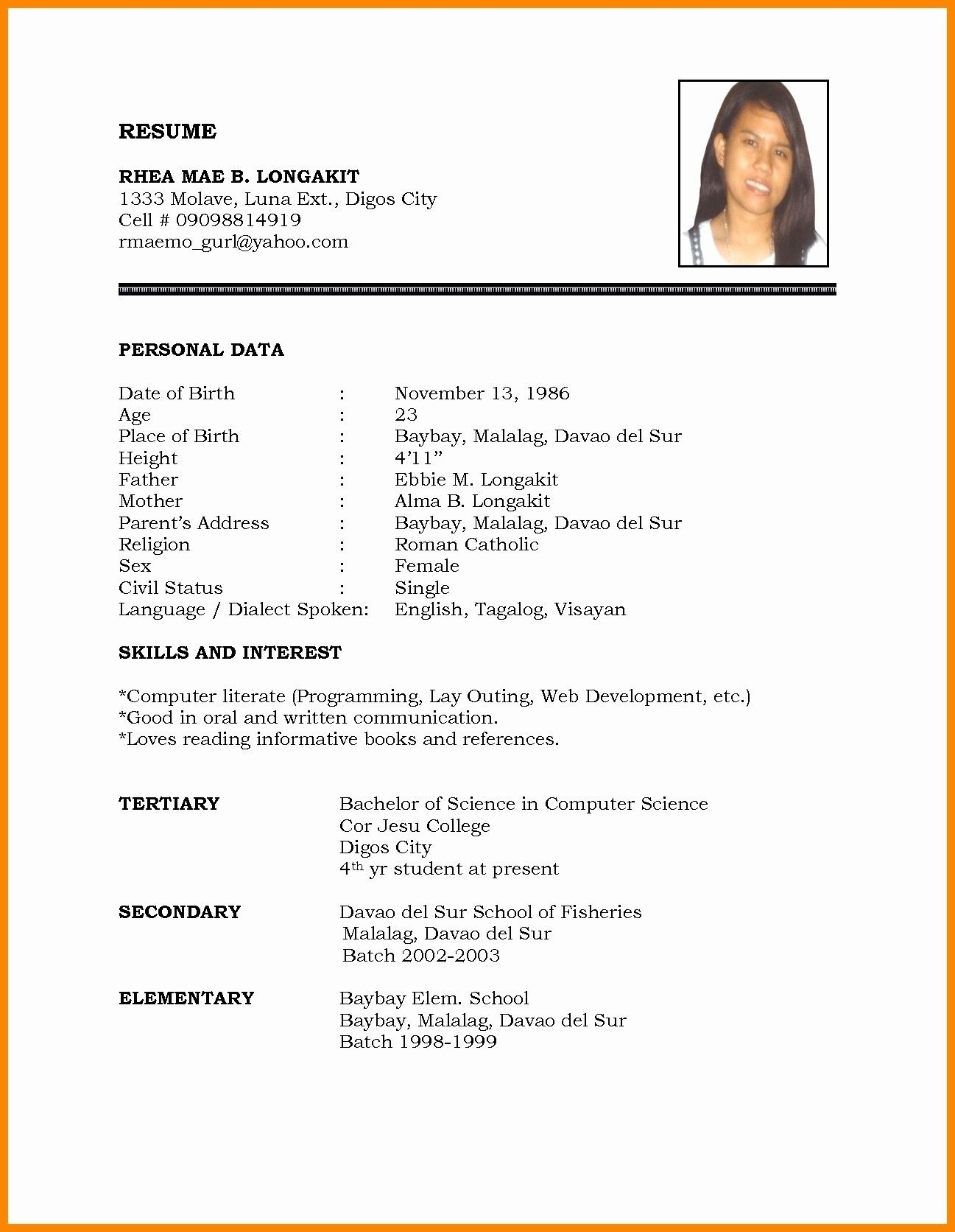 resume format in word for job on marriage resume format word file inspirational biodata 2 simple resume format job resume format job resume examples