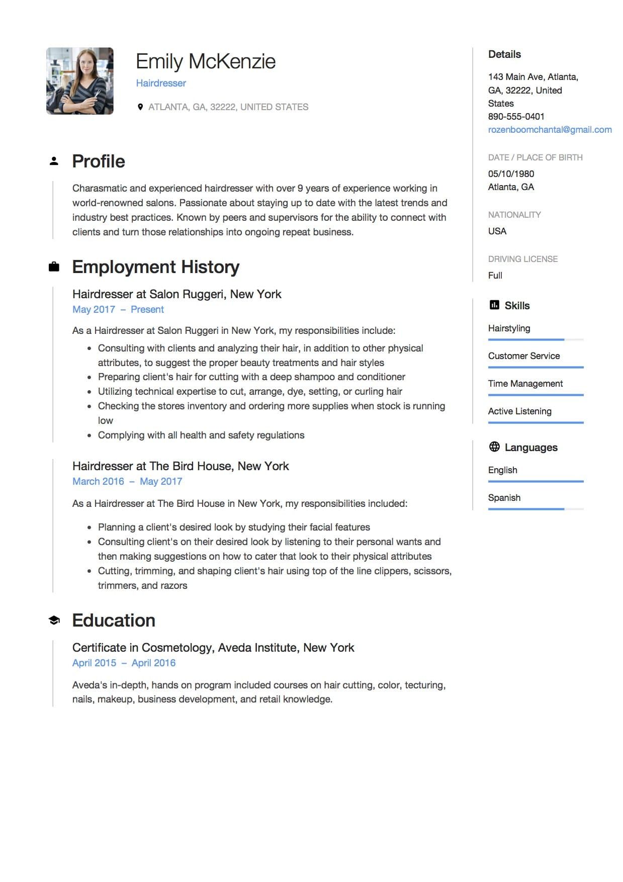 public relations officer resume on a proven hairdresser resume sample for landing your next job in 2018 all resume elements contain student resume template job resume examples resume examples