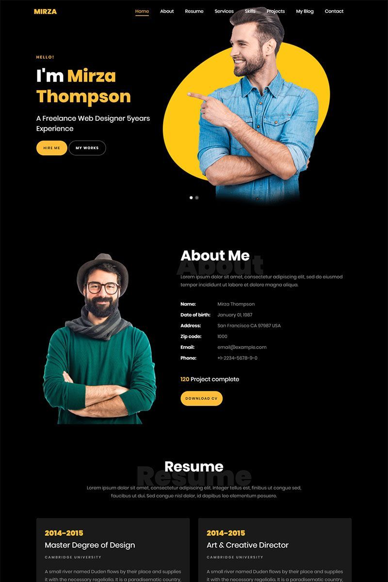 mirza is a responsive html5 template suitable for personal websites it will in 2020 portfolio website design portfolio web design portfolio website design inspiration personal resume website examples on mirza is a responsive html5 template suitable for personal websites it will in 2020 portfolio website design portfolio web design portfolio website design inspiration