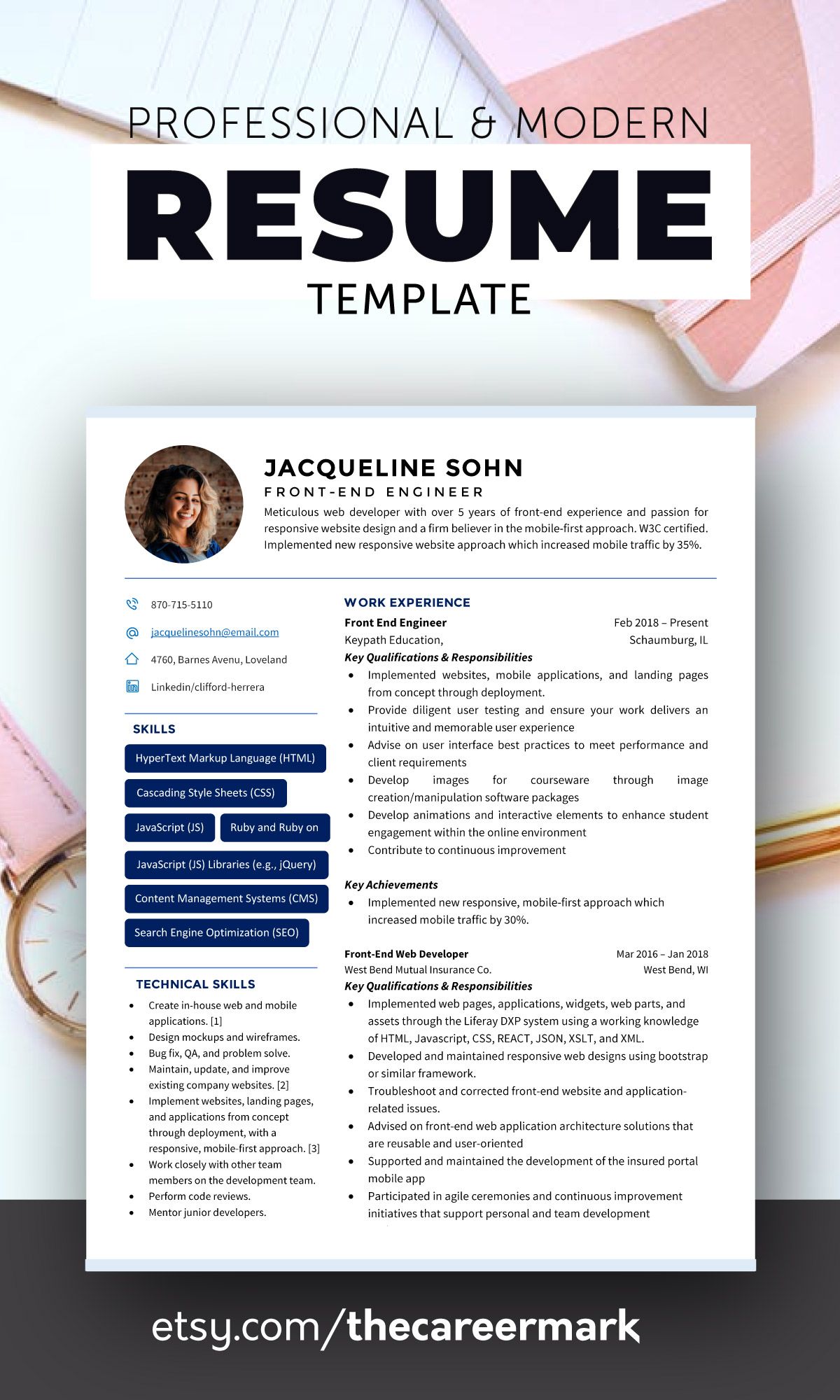 front end developer cover letter on resume template for word front end developer resume template etsy modern resume template resume template resume design template
