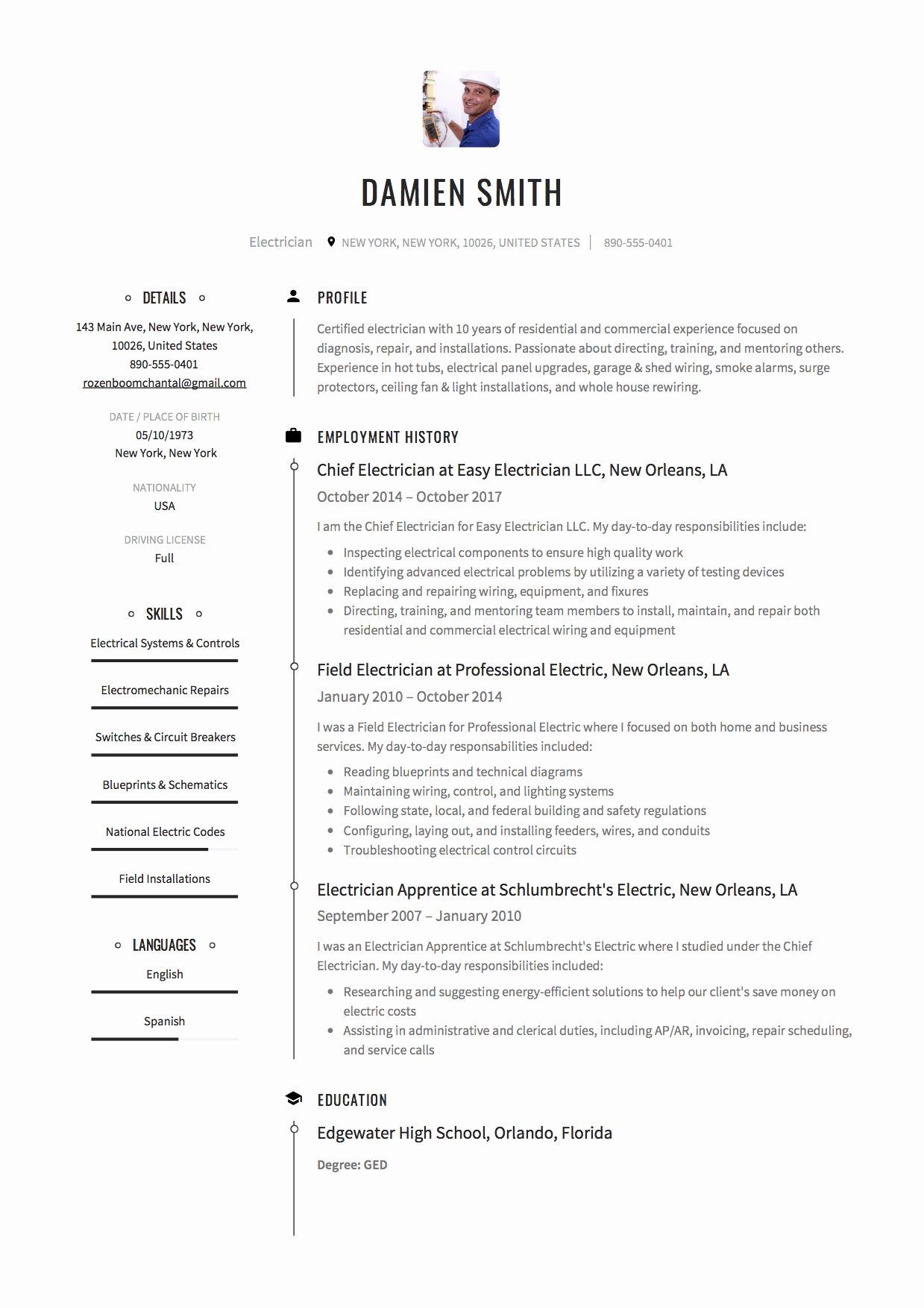 customer service resume examples 2021 on electrician apprentice resume no experience printable resume template in 2021 resume examples electrician resume template