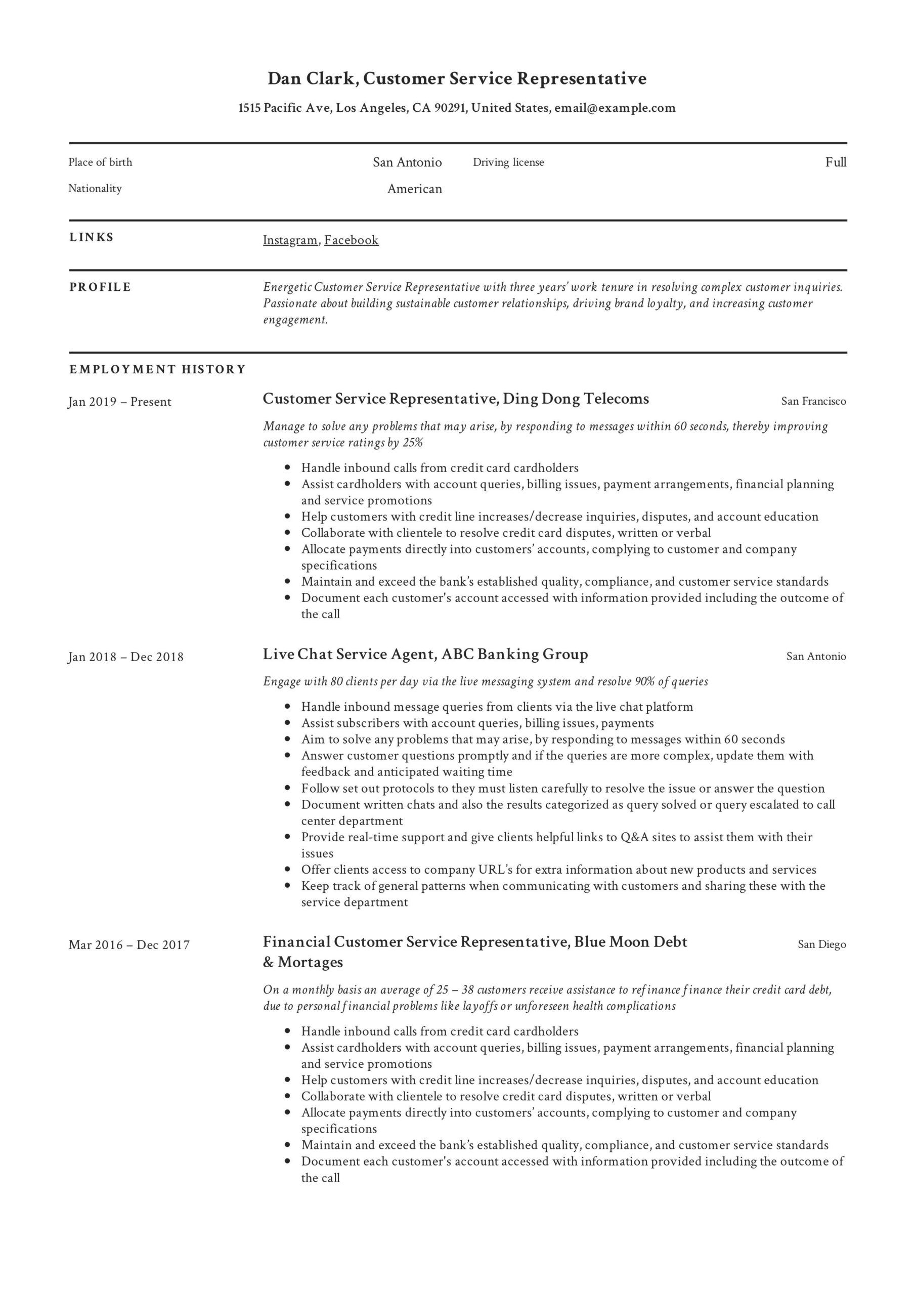 customer service resume examples 2021 on call center representative resume example in 2021 customer service resume customer service resume examples customer service cover letter