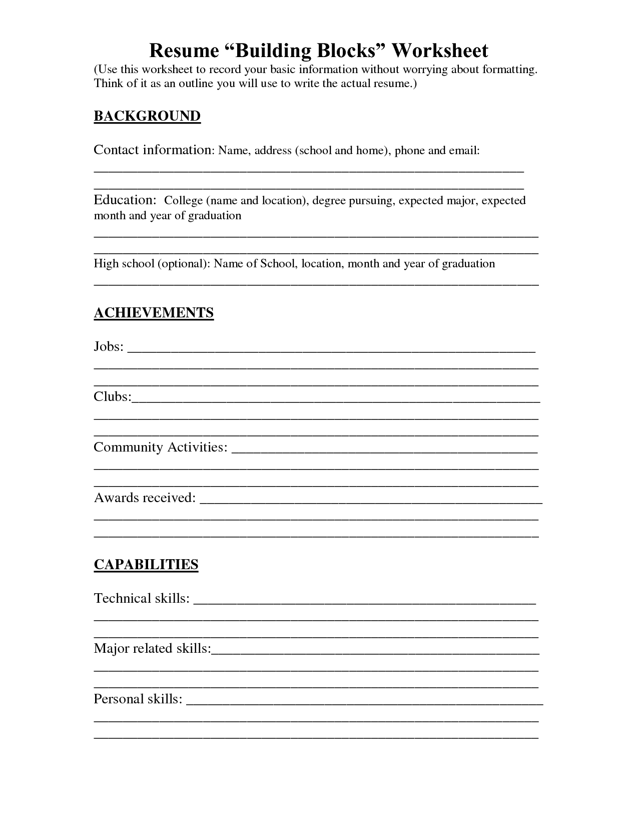 resume worksheet printable and high school builder free bulder build intended high school resume basic resume resume template australia printable resume examples free printables on resume worksheet printable and high school builder free bulder build intended high school resume basic resume resume template australia