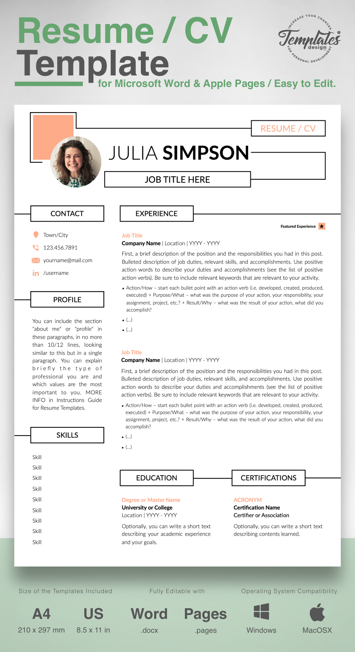 hobbies to write in resume on julia simpson creative resume cv template for word pages us letter a4 files 1 2 3 page resume version cover letter references cover letter w resume templates resume downloadable resume template