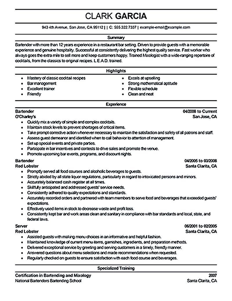 free bartender resume templates on bartender resume sum up all of your qualification in working as a bartender actually many people are doing great resume examples job resume samples job resume
