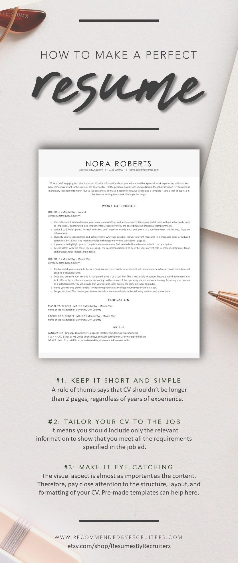 how to create the perfect resume on create a perfect cv with a pre made resume template ats friendly cv design best resume template