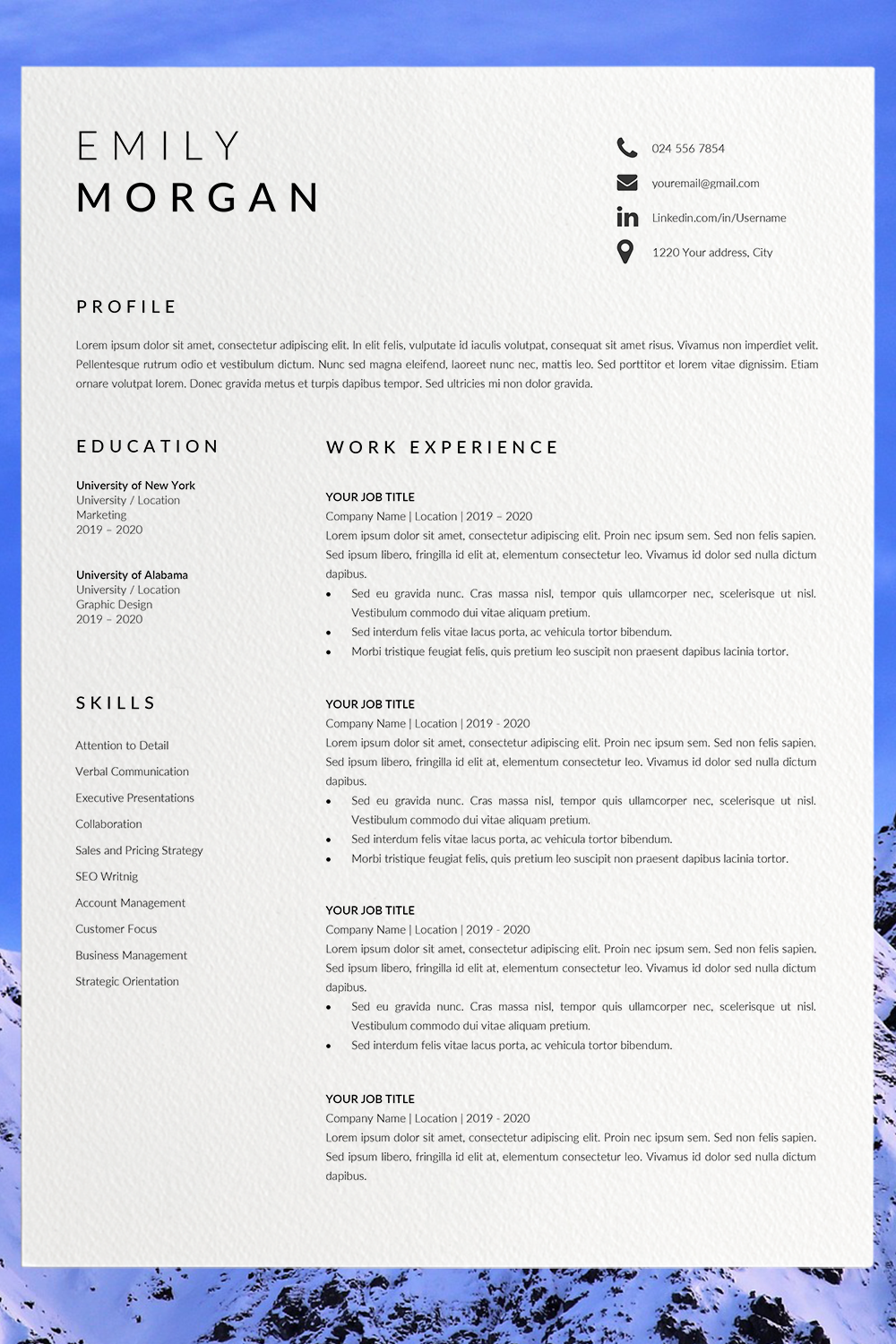 best resume layout 2021 on professional resume design cv template word cv resume etsy in 2021 job resume template professional resume examples cv template word