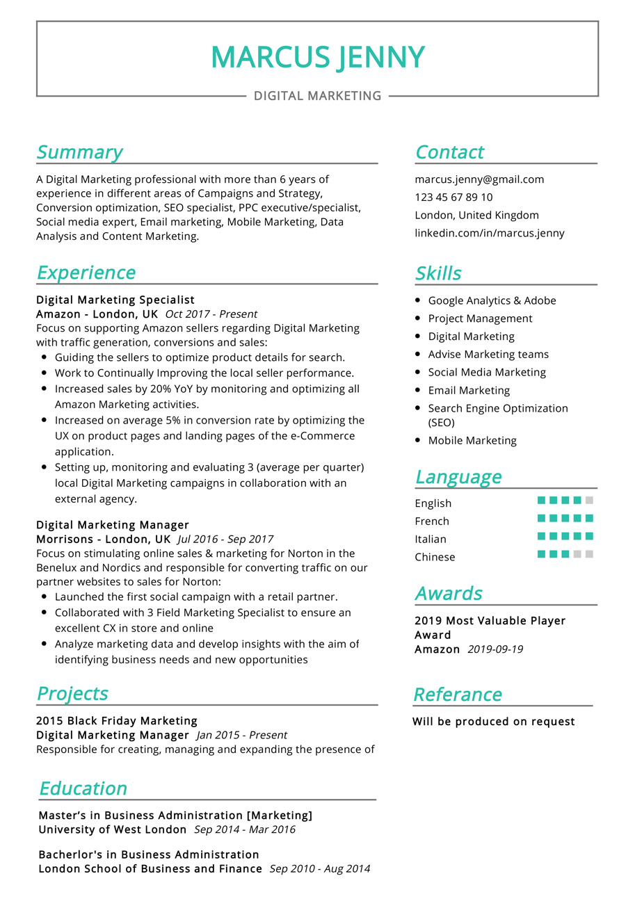 resume for social media marketing on this is the most recommended professional resume with best resume format and professional design sample marketing resume resume examples good resume examples