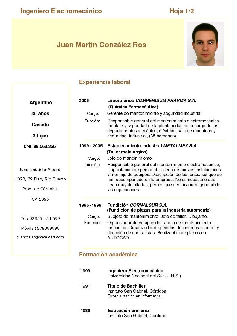 ejemplos de resumen en espanol on modelo de curriculum vitae para quimico farmaceutico modelo de curriculum vitae modelos de curriculum vitae curriculum vitae ingeniero curriculum vitae