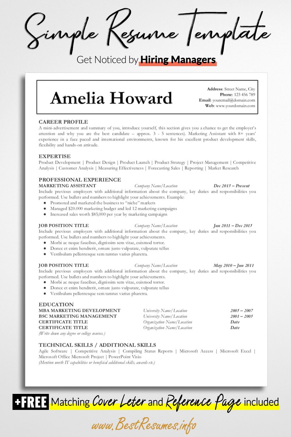 resume template amelia howard bestresumes info simple resume template resume design template one page resume template additional information about yourself on resume template amelia howard bestresumes info simple resume template resume design template one page resume template