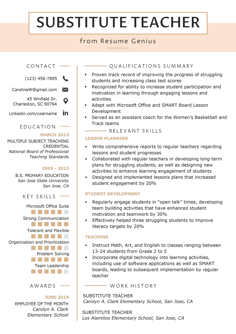 substitute teacher resume templates on 77 interview getting resume samples by job job affirmations teaching resume examples teacher resume template teacher resume examples