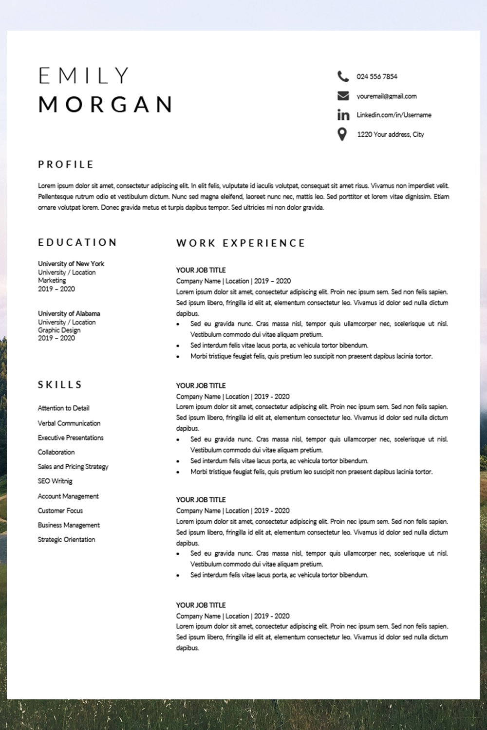 best resume builder on professional resume design cv template word cv resume etsy resume design professional cv template best resume format