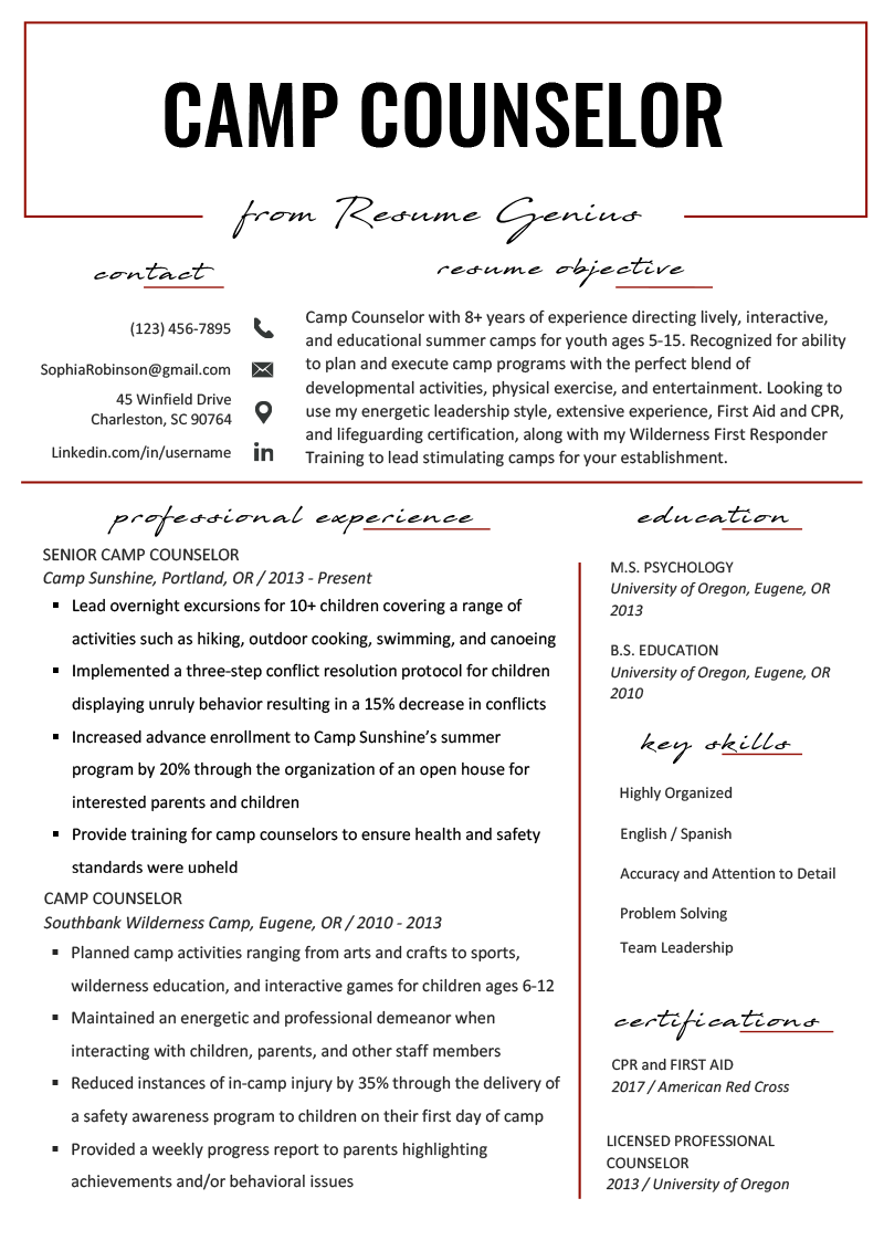 camp counselor duties on camp counselor resume sample tips resume genius camp counselor job description counselor job description camp counselor