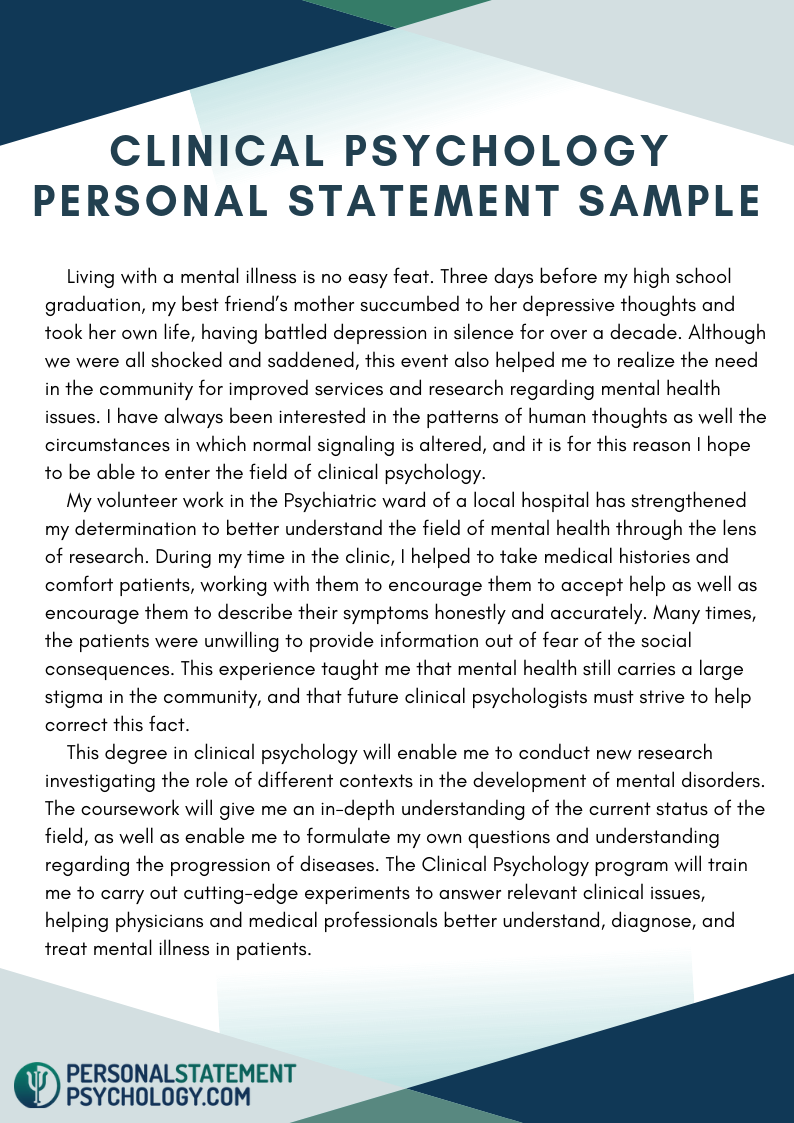 personal statement examples for graduate school on clinical psychology personal statement sample personal statement examples clinical psychology grad school clinical psychology