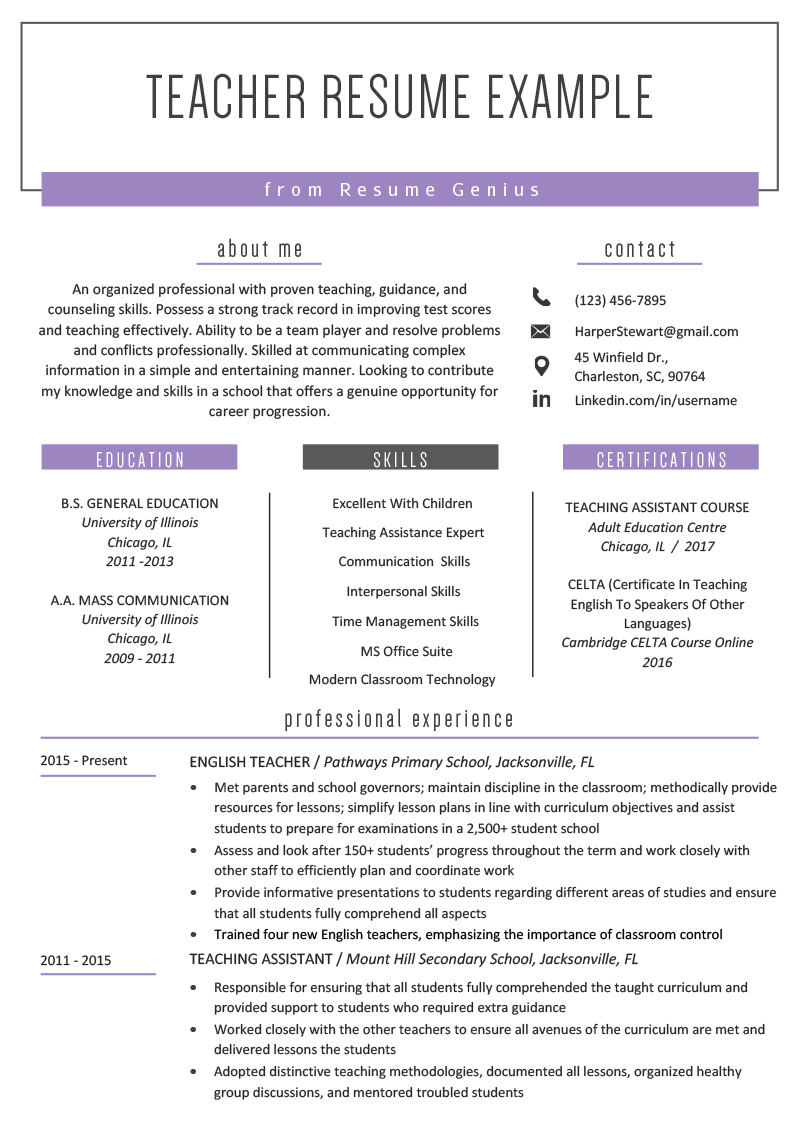 teacher resume samples writing guide resume genius teacher resume template free teaching resume teacher resume examples example of teacher resume on teacher resume samples writing guide resume genius teacher resume template free teaching resume teacher resume examples