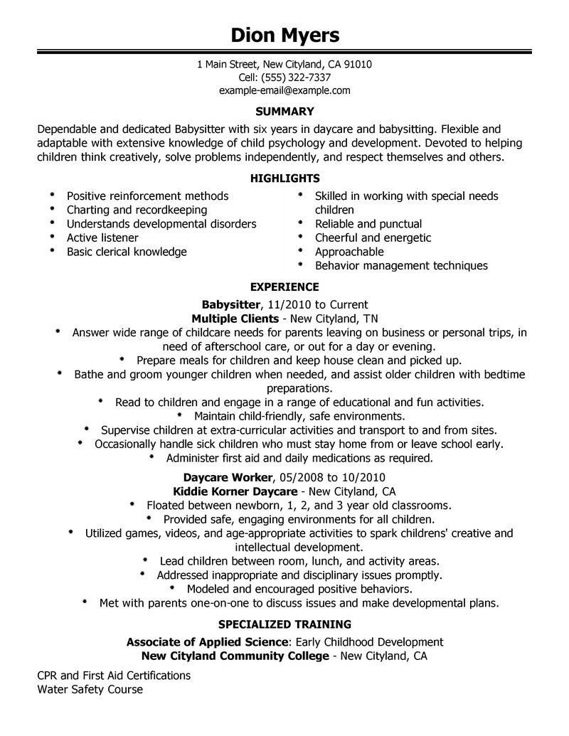 objective for nanny resume on best cover letter for nanny or babysitter find information for your whole job search free resume cv babysitter resume resume examples cover letter for resume