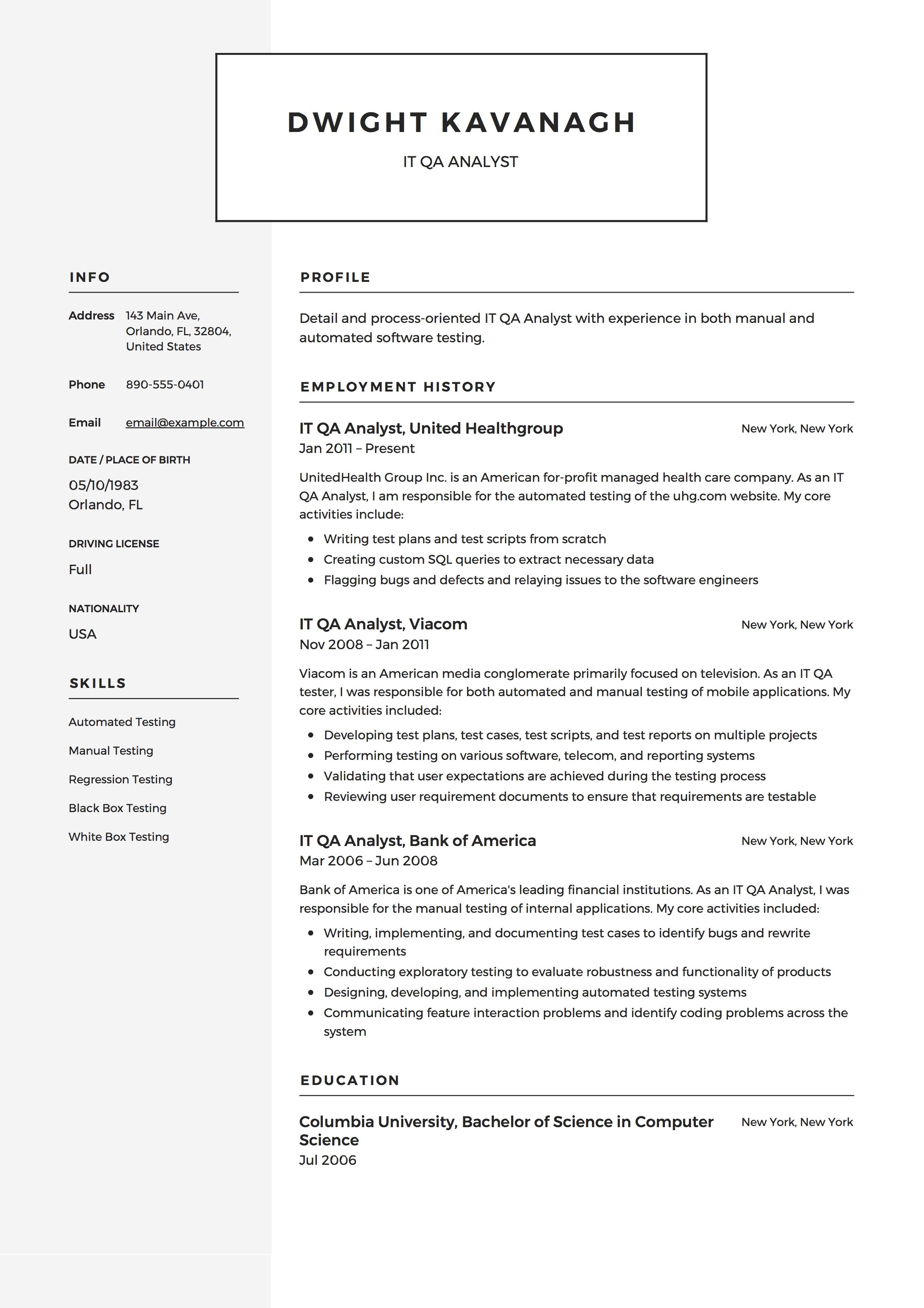 11 it qa analyst resume examples ideas resume examples analyst resume software quality analyst resume on 11 it qa analyst resume examples ideas resume examples analyst resume