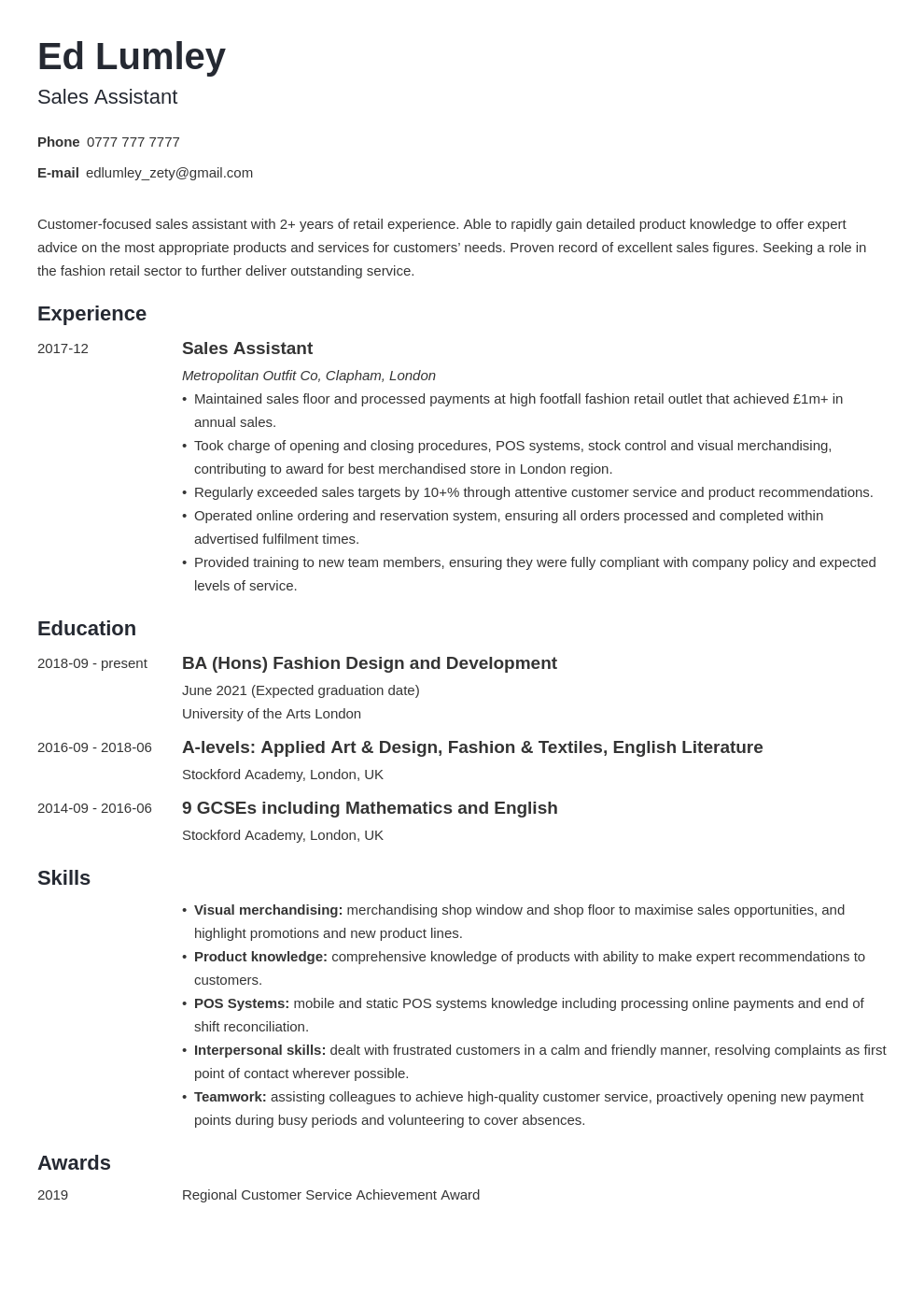 sales associate resumeskills list on uk retail cv example template minimo cv examples retail cv skills