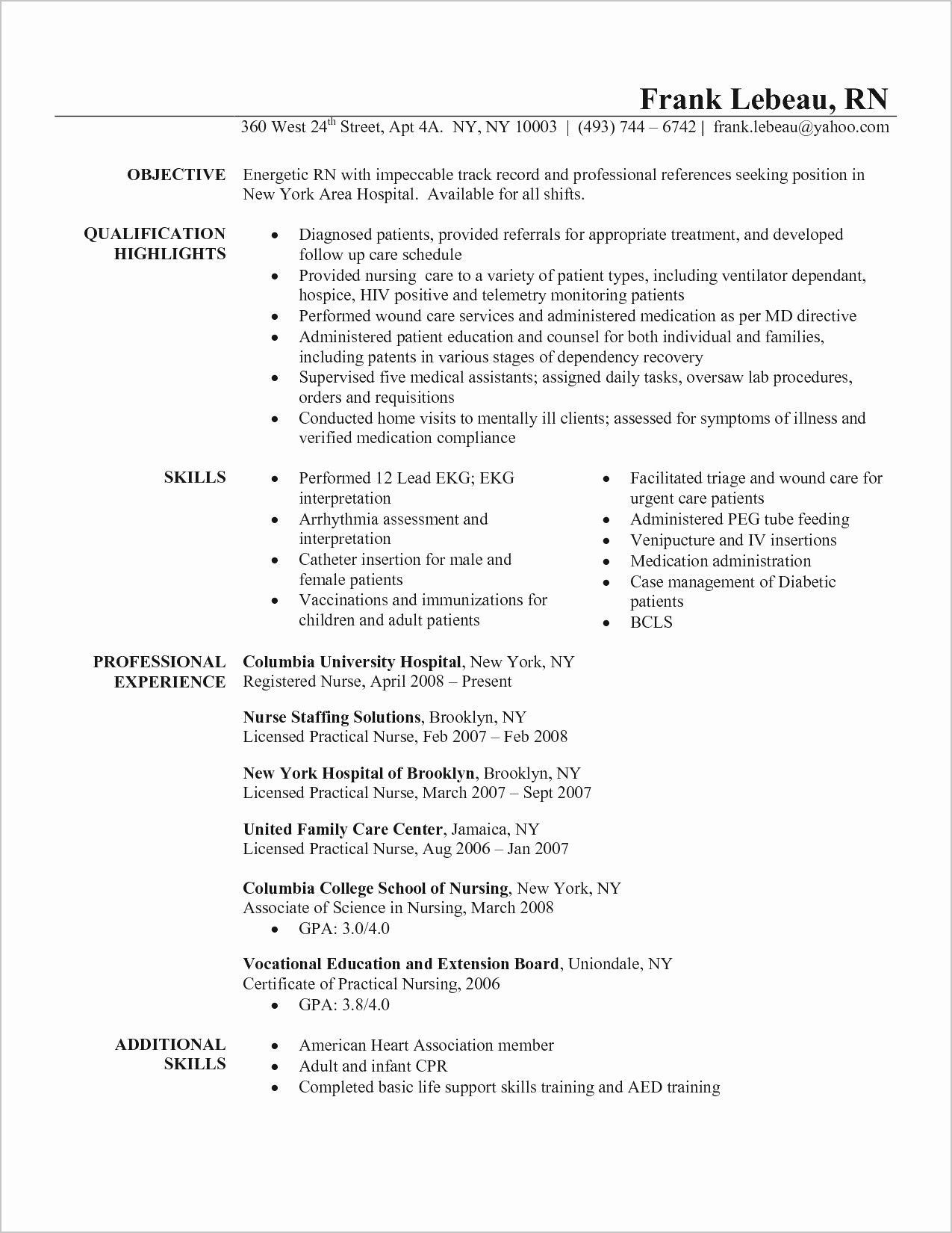 new nurse resume no experience on pin on create resume free