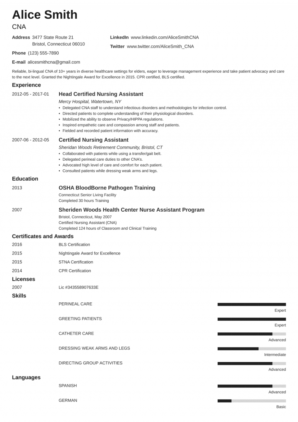13 nursing assistant resume pattern certified nurse assistant resume on 13 nursing assistant resume pattern