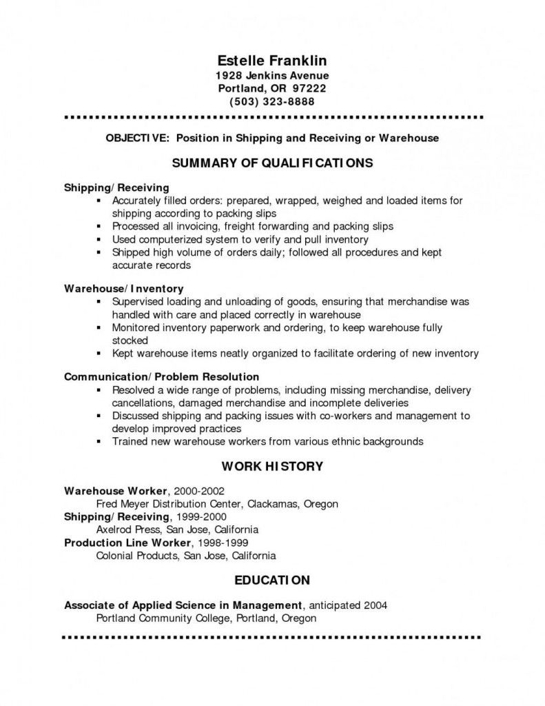 free warehouse resume sample on pin on latest international standard cv format