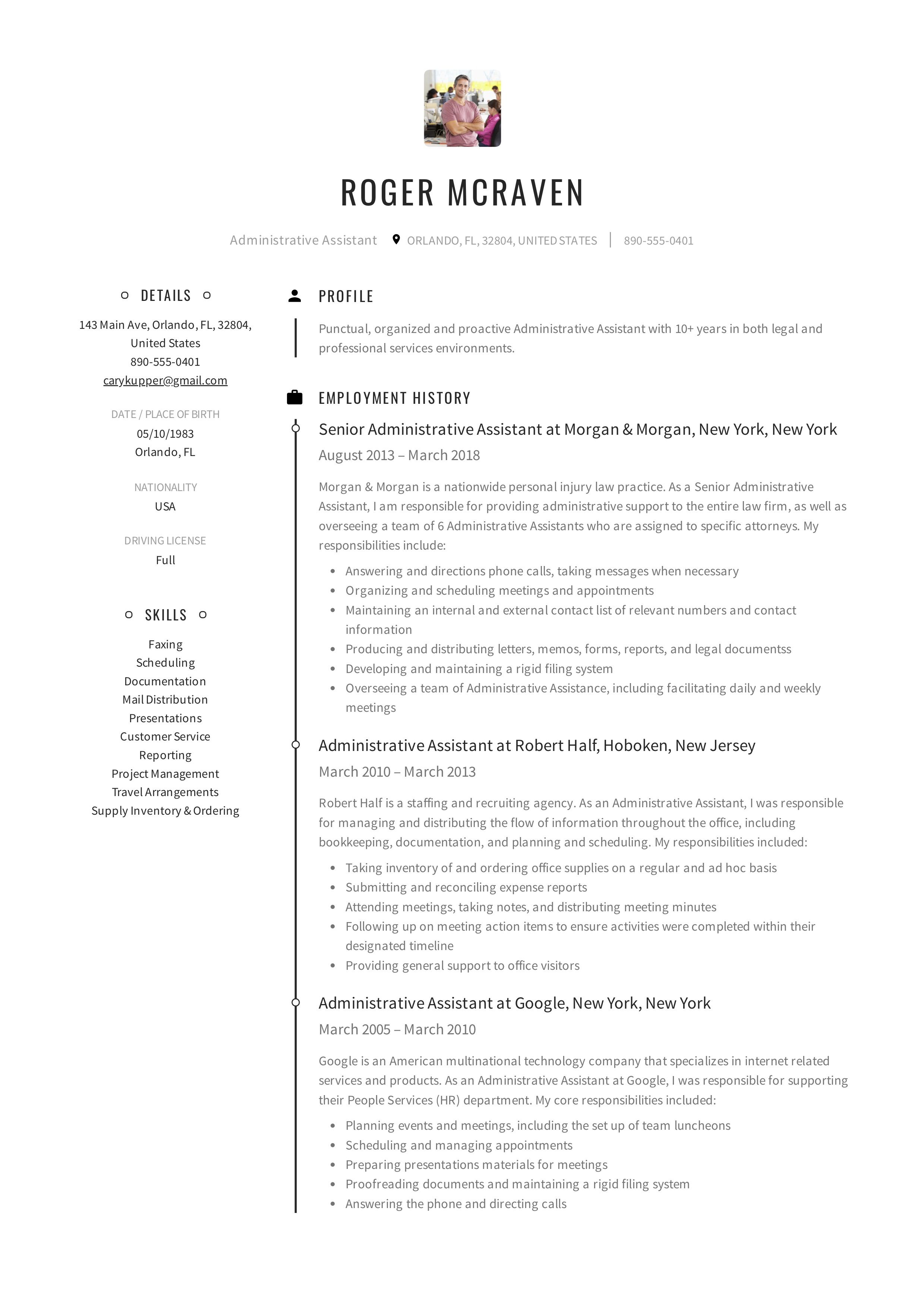 administrative resume sample on free administrative assistant resume sample template example cv formal design administrative assistant resume resume cover letter examples resume examples