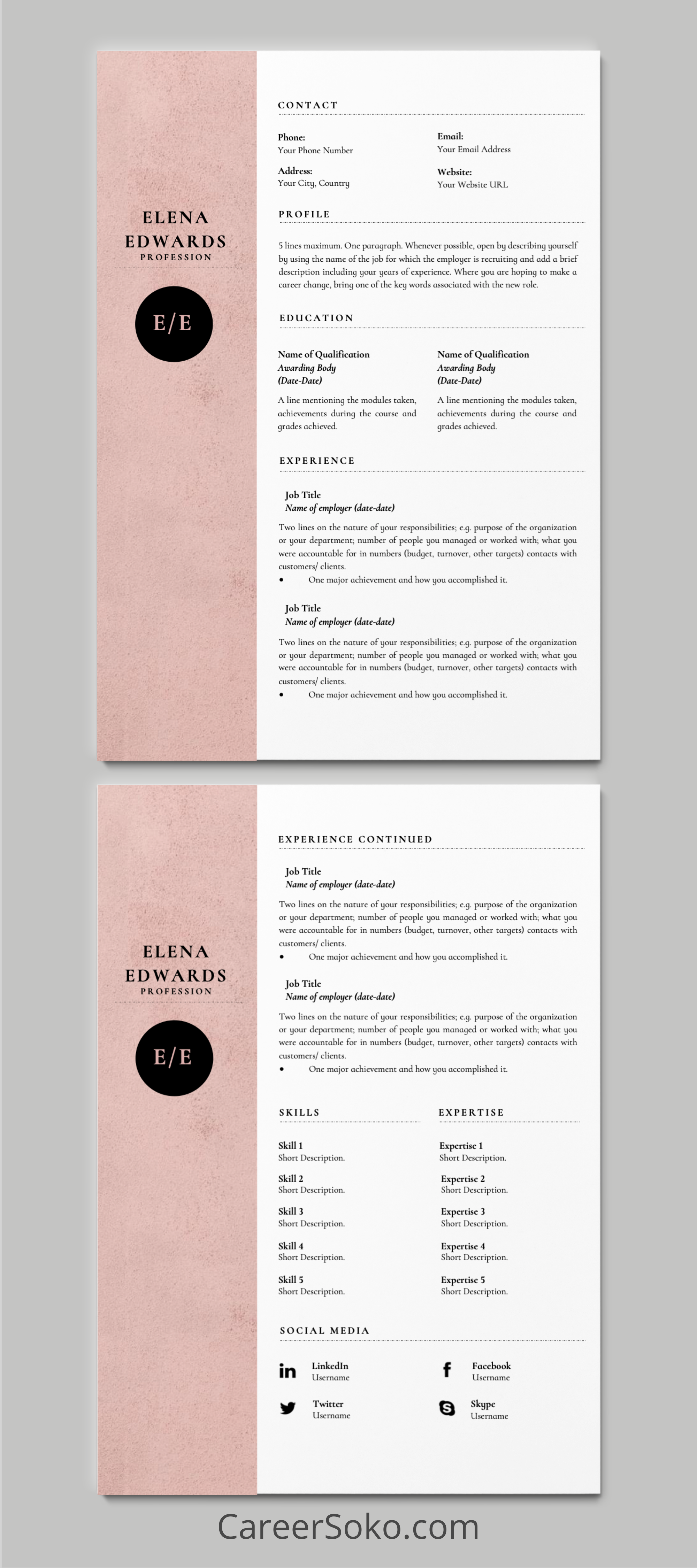 pin on cv and resume templates layout of a resume on pin on cv and resume templates