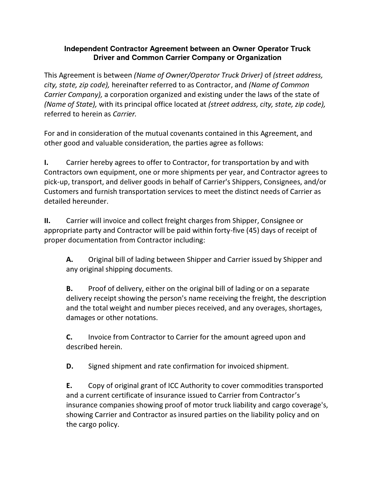 free truck driver school on truck driver contract agreement free printable documents contract agreement contract template lease agreement