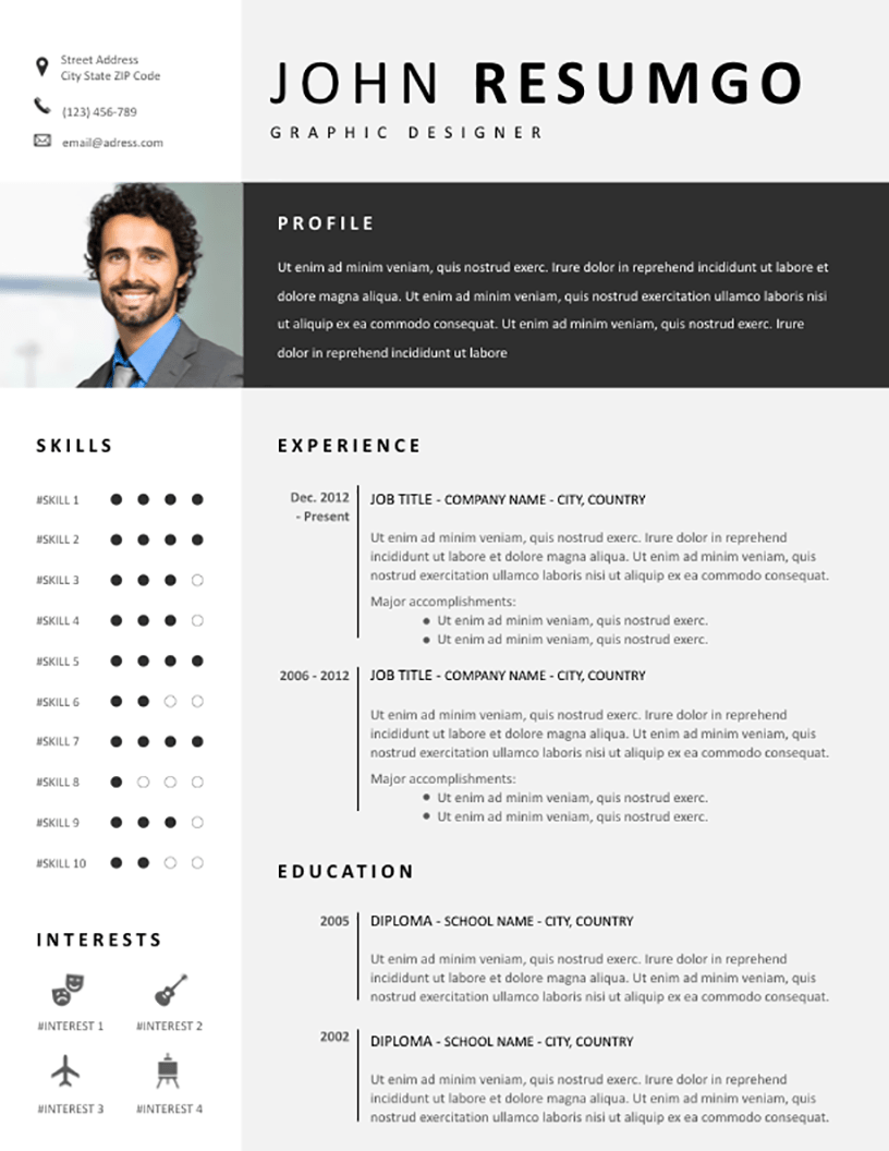 2 column resume template google docs on fotis modern gray resume template resumgo com modern resume template modern resume creative cv template