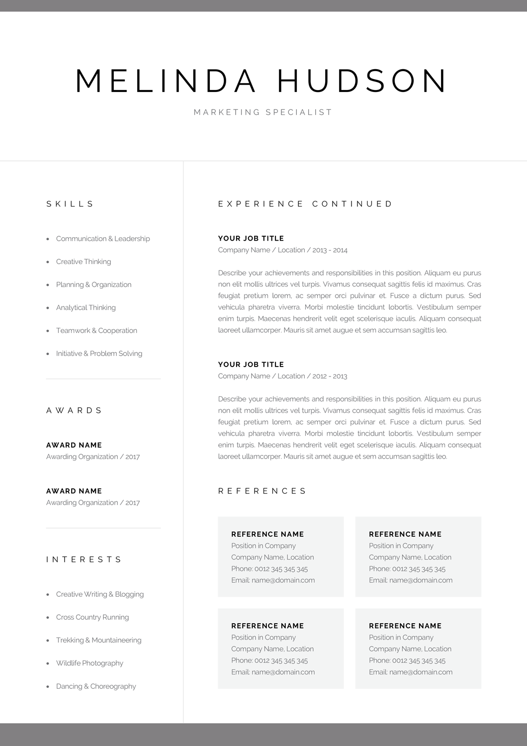 best 1 page resume on modern resume template for word mac pages professional 1 etsy resume template word modern resume template resume template