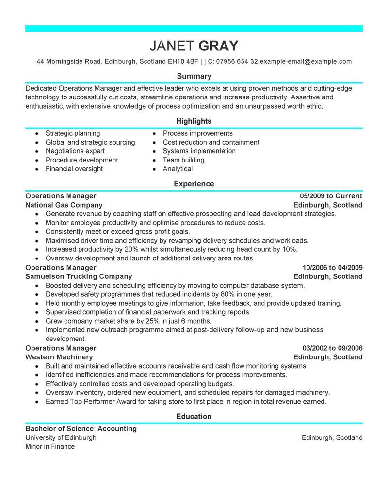 operations manager resume ideas on creative professional resume templates free in 2021 operations management resume examples manager resume