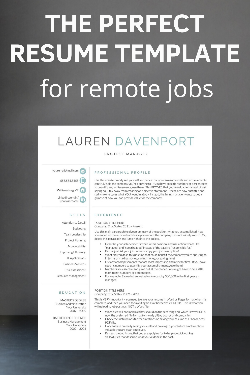 remote job resume template on pin on job interview tips