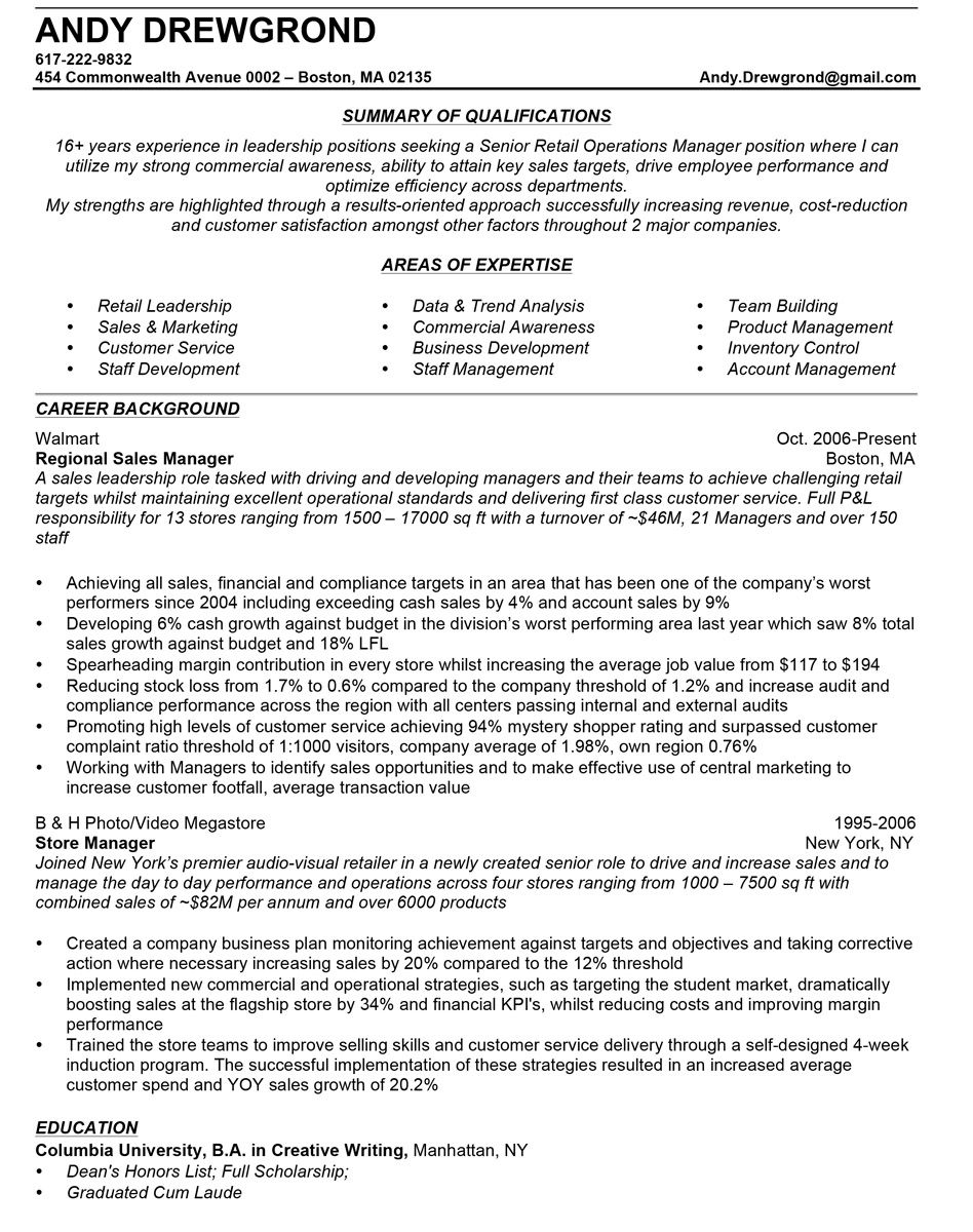 retail sales manager resume examples on resume samples professional resume samples resume job goals