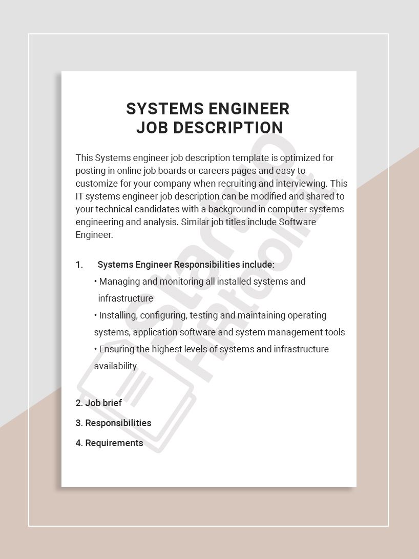 systems engineer job description job description template job description job board job description templates on systems engineer job description job description template job description job board