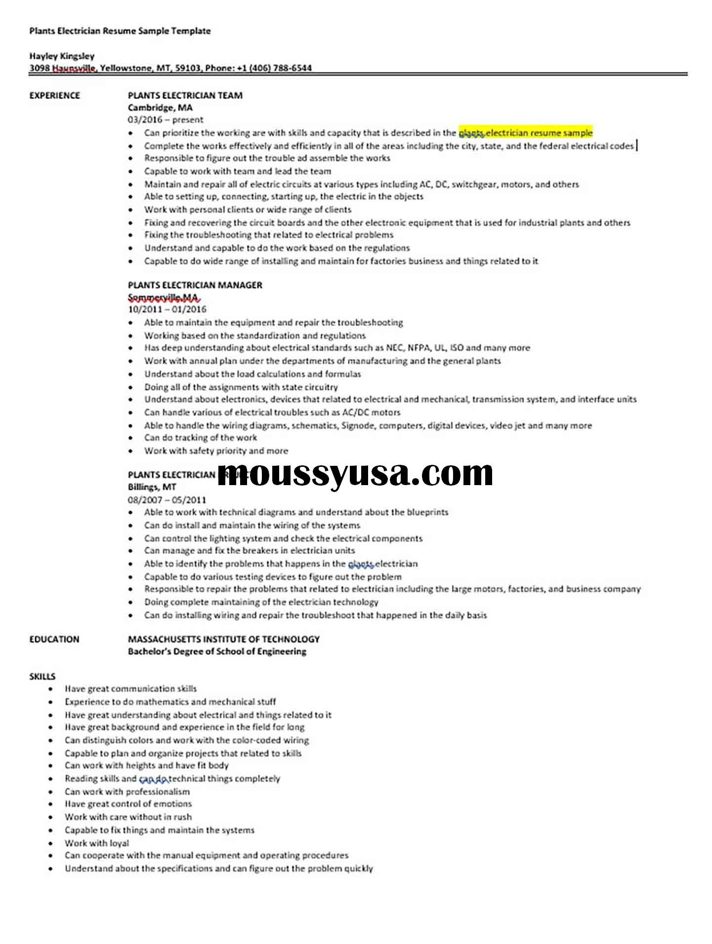 plants electrician resume sample template electrician resume business template construction electrician resume on plants electrician resume sample template electrician resume business template