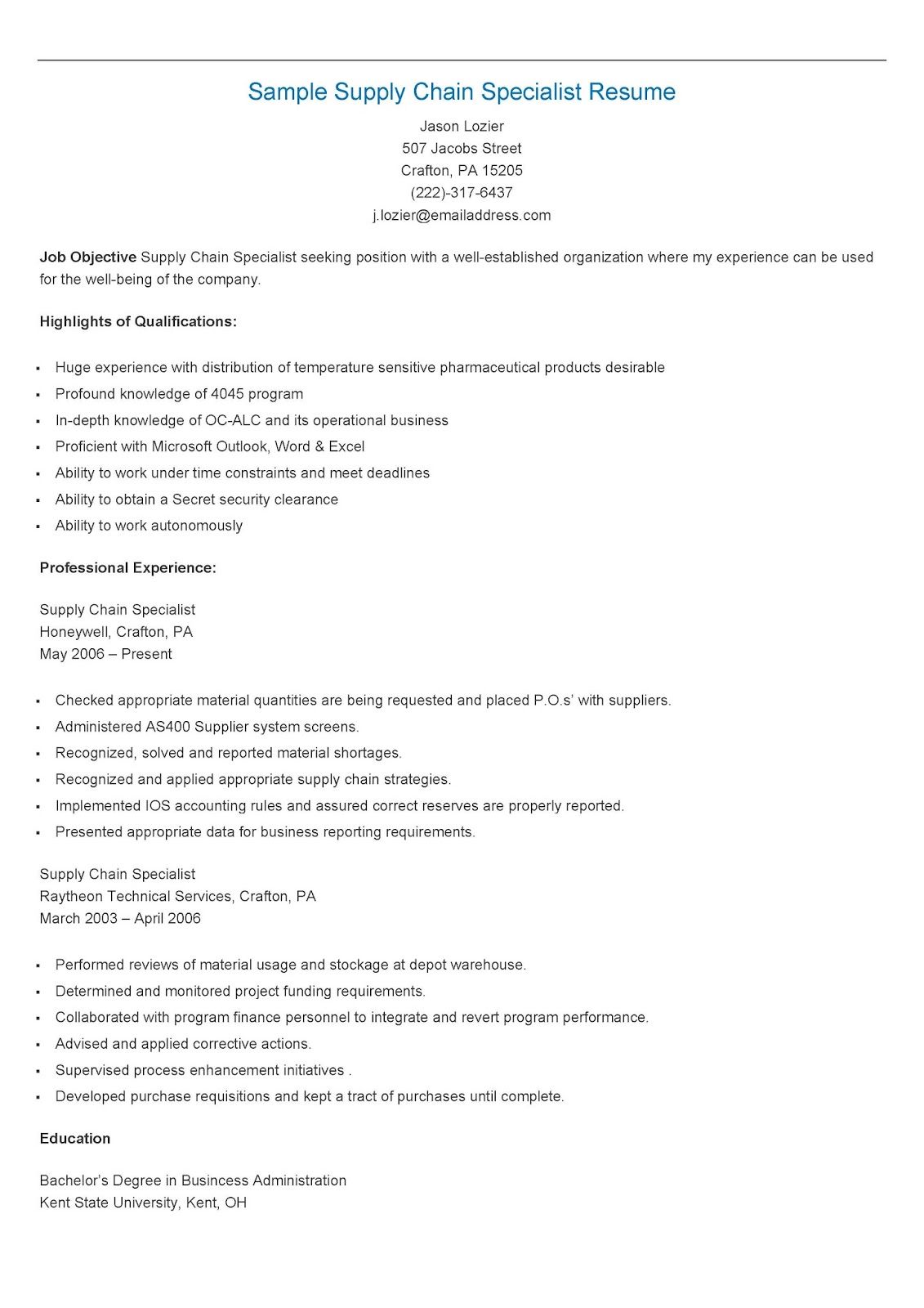 staffing recruiter resume sample on sample supply chain specialist resume resume marketing communication sample resume