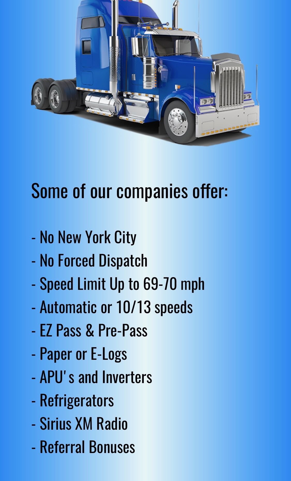 hiring truck drivers on pin by karen kelly on hiring otr local regional cdl drivers radio ez pass sirius