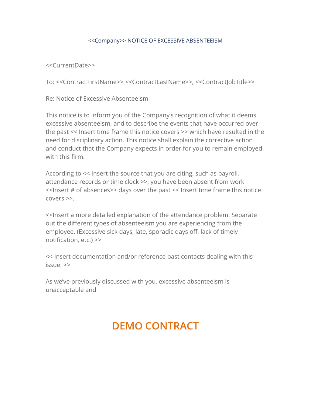 sample human resource policies on employee letter of excessive absenteeism lettering cover letter design cover letter template