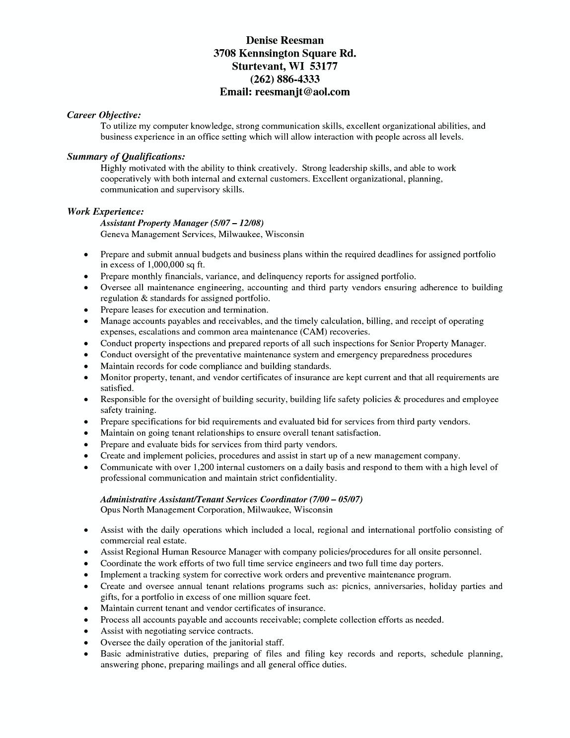 assistant property manager job description for resume on sample of commercial property manager resume commercial property manager resume interested i manager resume business analyst resume fundamentals of nursing