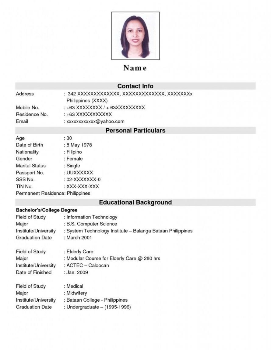 best resume format for undergraduate students on 12 sample format for job application job resume format resume format download simple resume format