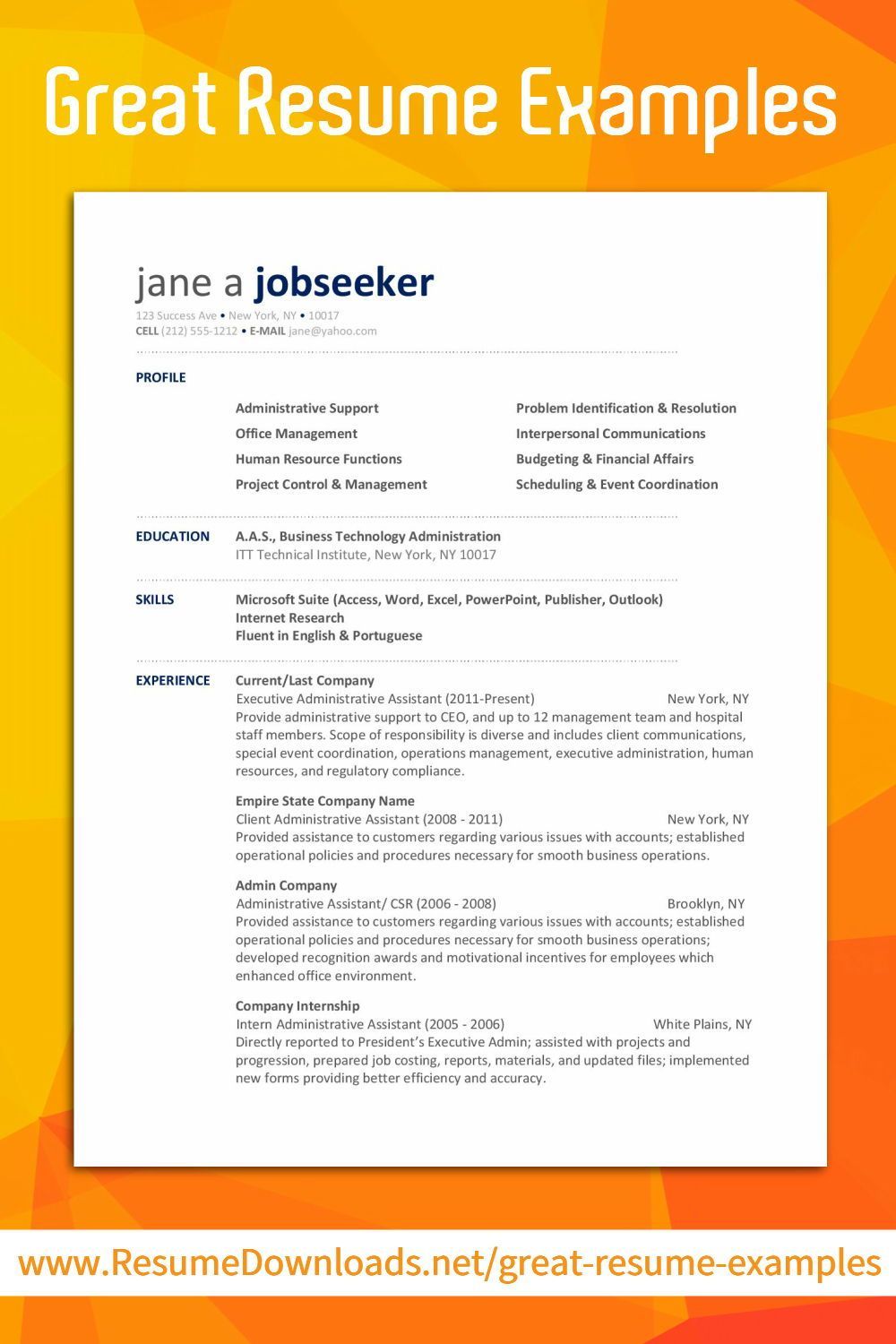 writing a great resume on pin on resume examples office