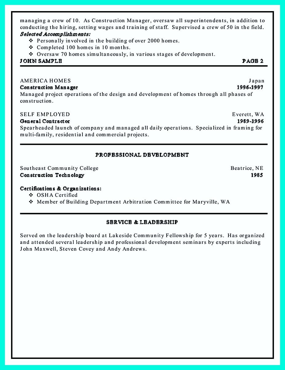 resume for self employed contractor on simple construction superintendent resume example to get applied project manager resume job resume examples manager resume