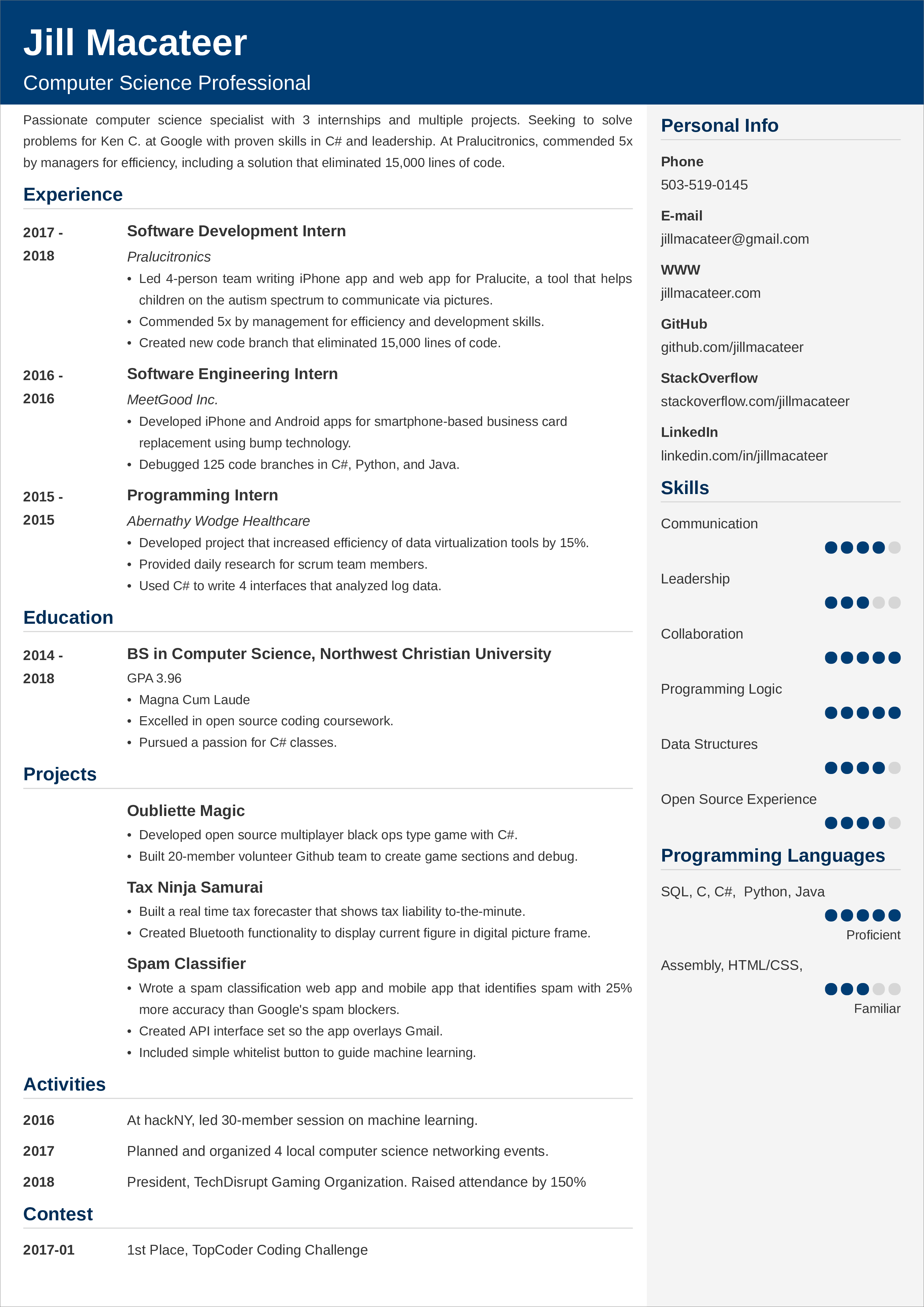 pin on cv computer science engineer resume on pin on cv